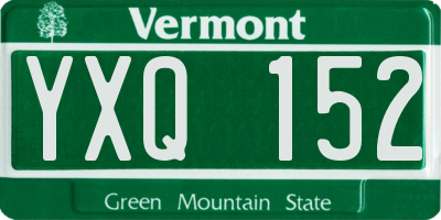 VT license plate YXQ152