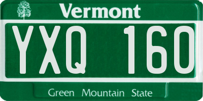 VT license plate YXQ160