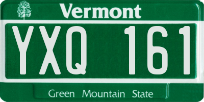 VT license plate YXQ161