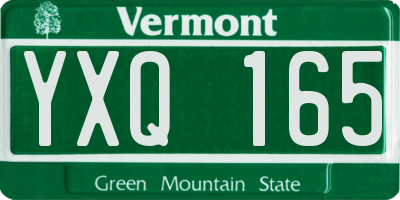 VT license plate YXQ165