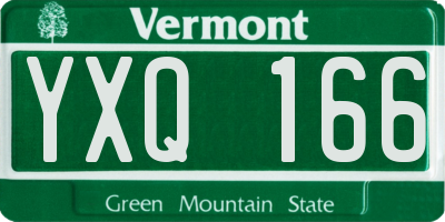 VT license plate YXQ166
