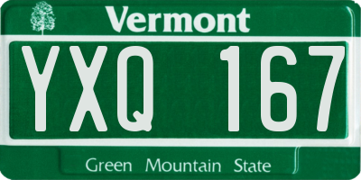 VT license plate YXQ167