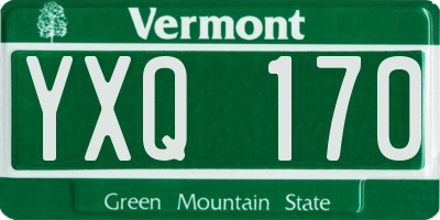 VT license plate YXQ170