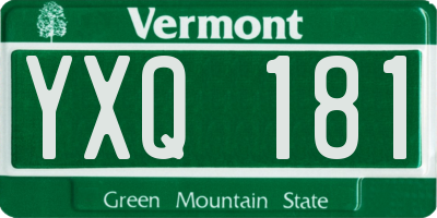 VT license plate YXQ181