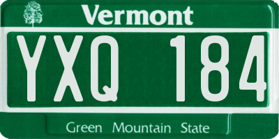VT license plate YXQ184