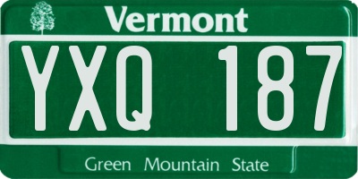 VT license plate YXQ187