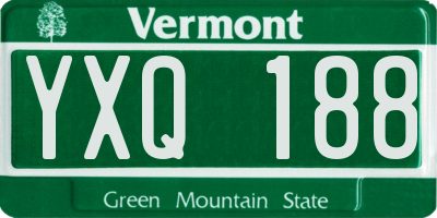 VT license plate YXQ188