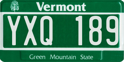 VT license plate YXQ189
