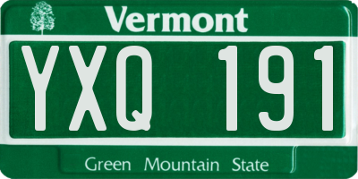 VT license plate YXQ191