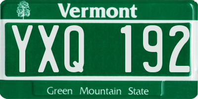 VT license plate YXQ192