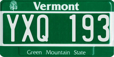 VT license plate YXQ193