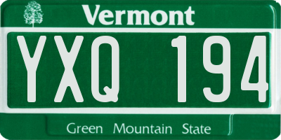 VT license plate YXQ194