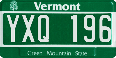 VT license plate YXQ196