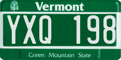 VT license plate YXQ198