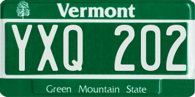 VT license plate YXQ202