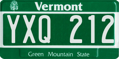VT license plate YXQ212