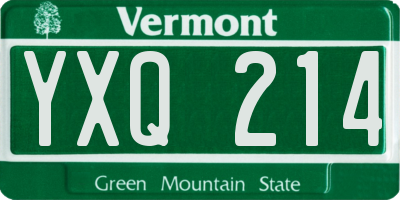 VT license plate YXQ214