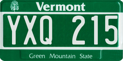VT license plate YXQ215