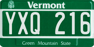 VT license plate YXQ216