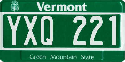 VT license plate YXQ221