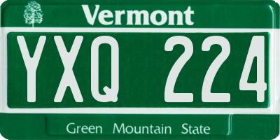 VT license plate YXQ224
