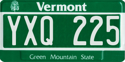 VT license plate YXQ225