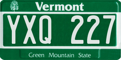 VT license plate YXQ227