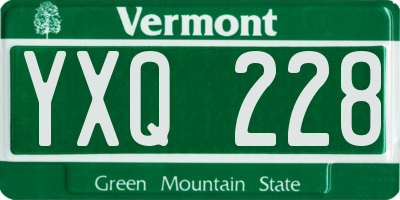 VT license plate YXQ228