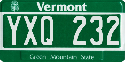 VT license plate YXQ232
