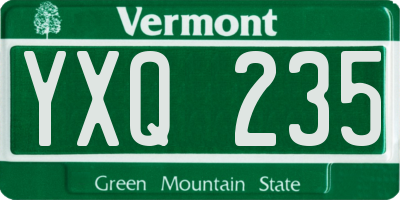 VT license plate YXQ235