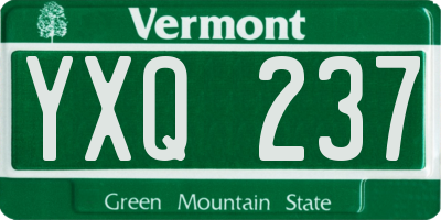 VT license plate YXQ237
