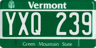 VT license plate YXQ239