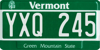 VT license plate YXQ245