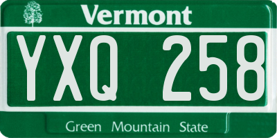 VT license plate YXQ258