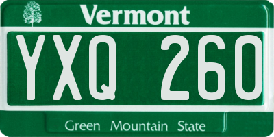 VT license plate YXQ260