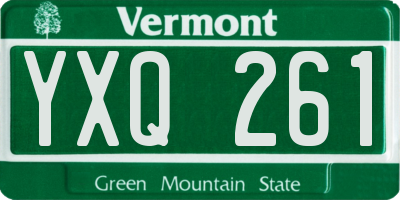 VT license plate YXQ261