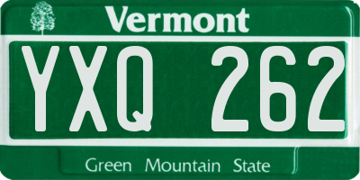 VT license plate YXQ262
