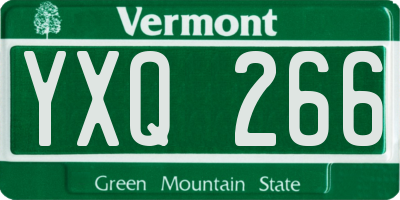 VT license plate YXQ266