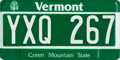 VT license plate YXQ267