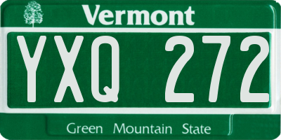 VT license plate YXQ272