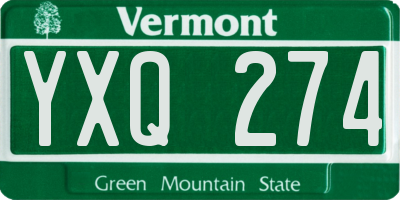 VT license plate YXQ274