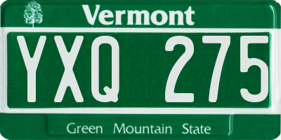 VT license plate YXQ275
