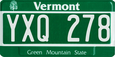 VT license plate YXQ278