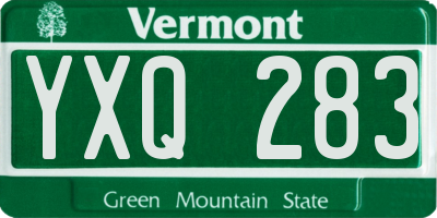 VT license plate YXQ283