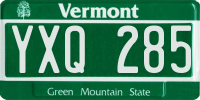VT license plate YXQ285
