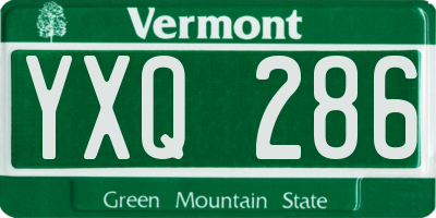 VT license plate YXQ286