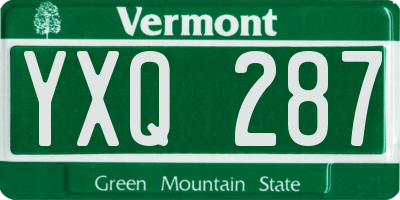 VT license plate YXQ287