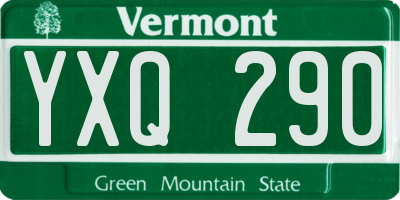 VT license plate YXQ290