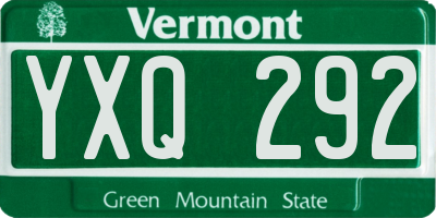 VT license plate YXQ292