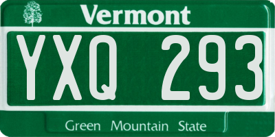 VT license plate YXQ293